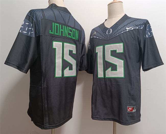 Men Oregon Ducks 15 Tez Johnson Black 2024 F.U.S.E. Stitched NCAA Jersey